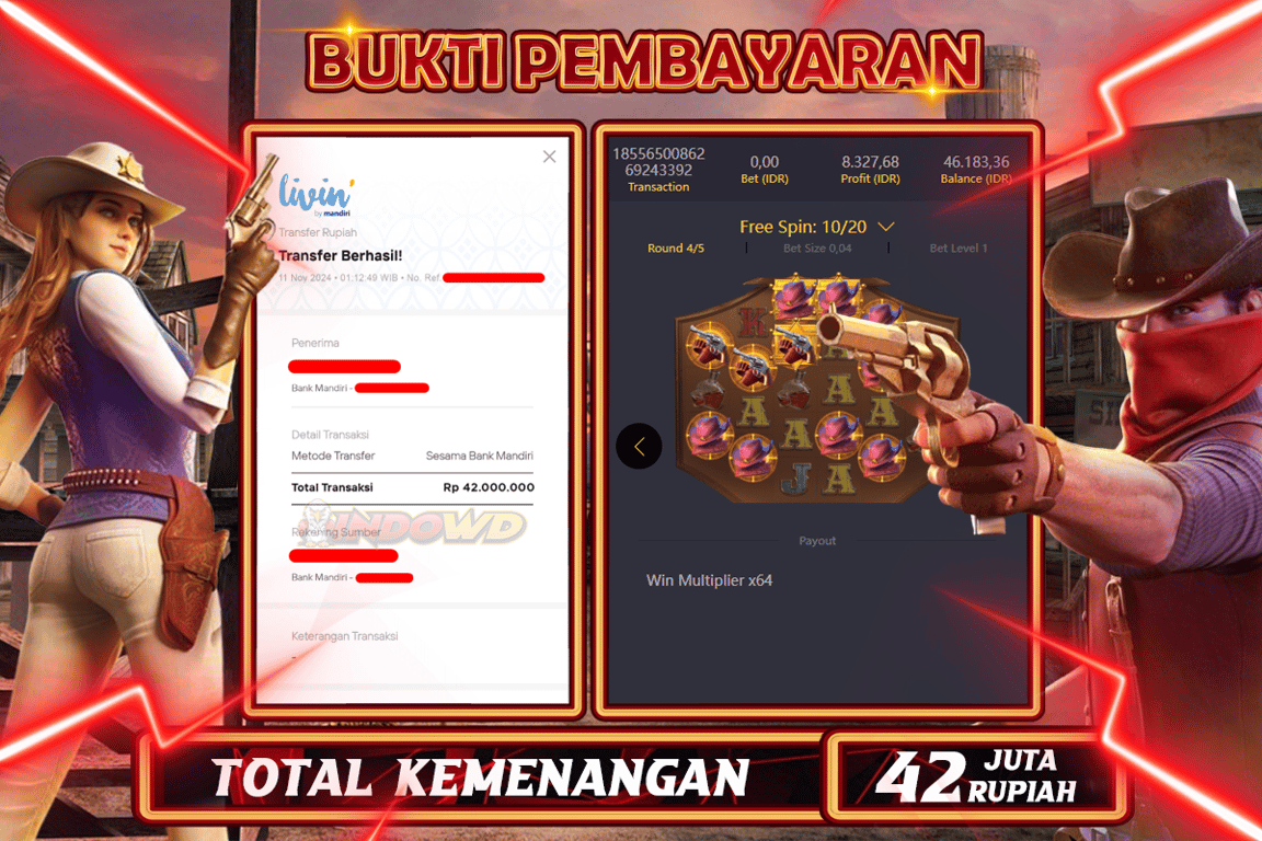 INDOWD JACKPOT SLOT WILD BOUNTY SHOWDOWN Rp.42.000.000,- LUNAS