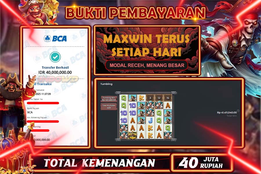 INDOWD JACKPOT SLOT FPIRATE QUEST 1000 Rp40.000.000,- LUNAS