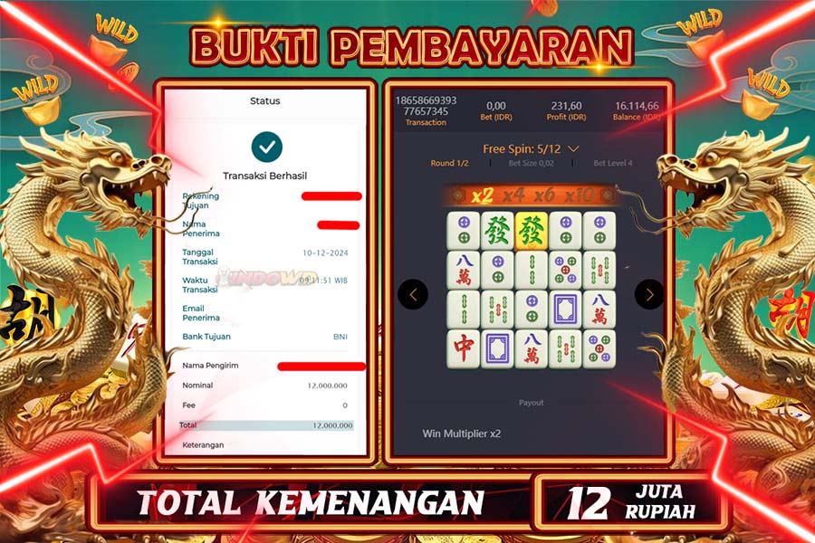 INDOWD JACKPOT SLOT MAHJONG WAYS  2  Rp.12.000.000,- LUNAS