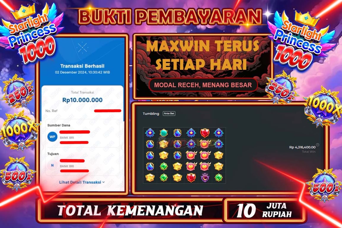 INDOWD JACKPOT SLOT STAR LIGHT PRINCESS 1000 Rp.10.000.000,- LUNAS