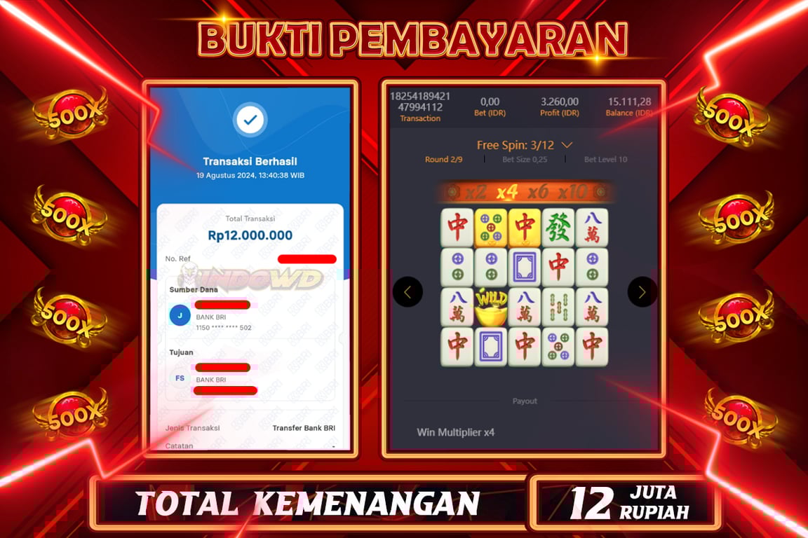 INDOWD JACKPOT SLOT MAHJONG WAYS 2 Rp.12.000.000,- LUNAS