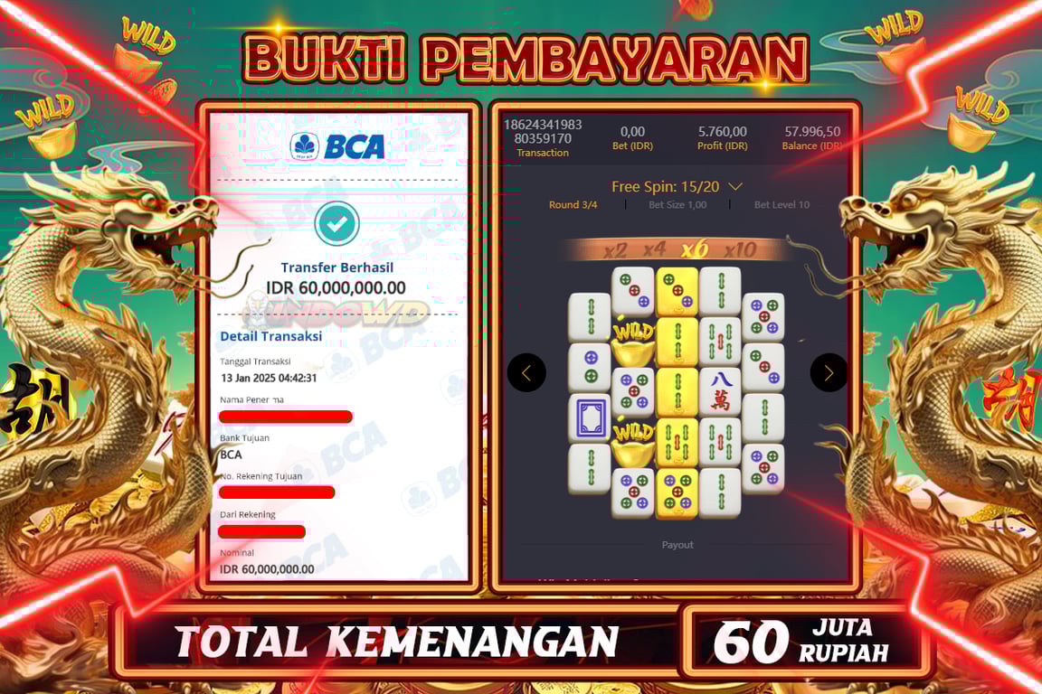INDOWD JACKPOT SLOT MAHJONG WAYS 2  Rp 60.000.000,- LUNAS