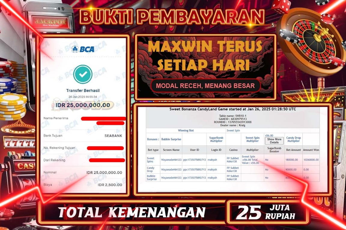 INDOWD JACKPOT BACCARAT Rp25.000.000,- LUNAS