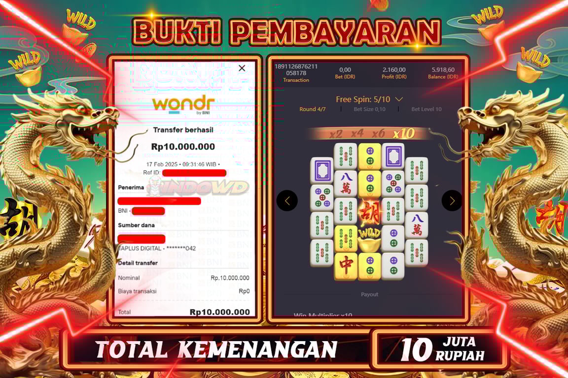 INDOWD JACKPOT SLOT MAHJONG WAYS 2 Rp.10.000.000,- LUNAS