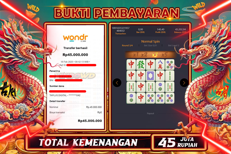 INDOWD JACKPOT SLOT MAHJONG WAYS 2 Rp.45.000.000,- LUNAS