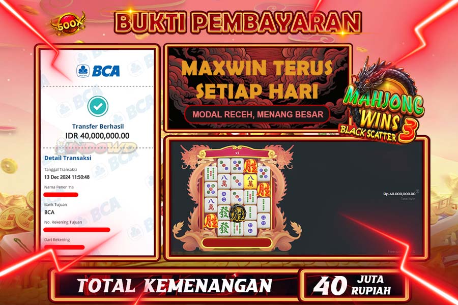 INDOWD JACKPOT SLOT MAHJONG WINS 3 BLACK SCATTER  Rp.15.000.000,- LUNAS