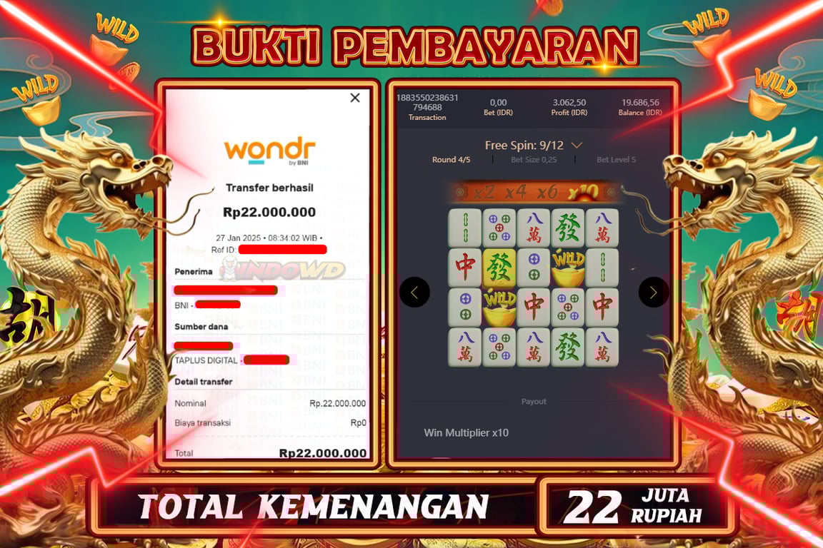 INDOWD JACKPOT SLOT MAHJONG WAYS 2  Rp22.000.000,- LUNAS
