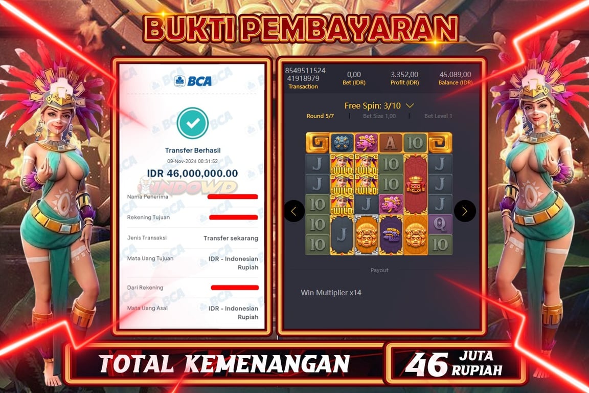 INDOWD JACKPOT SLOT AZTEC GEMS Rp.46.000.000,- LUNAS