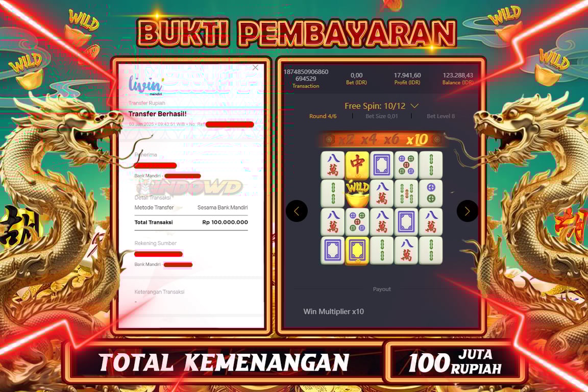 INDOWD JACKPOT SLOT MAHJONG WAYS 2 Rp.100.000.000,- LUNAS