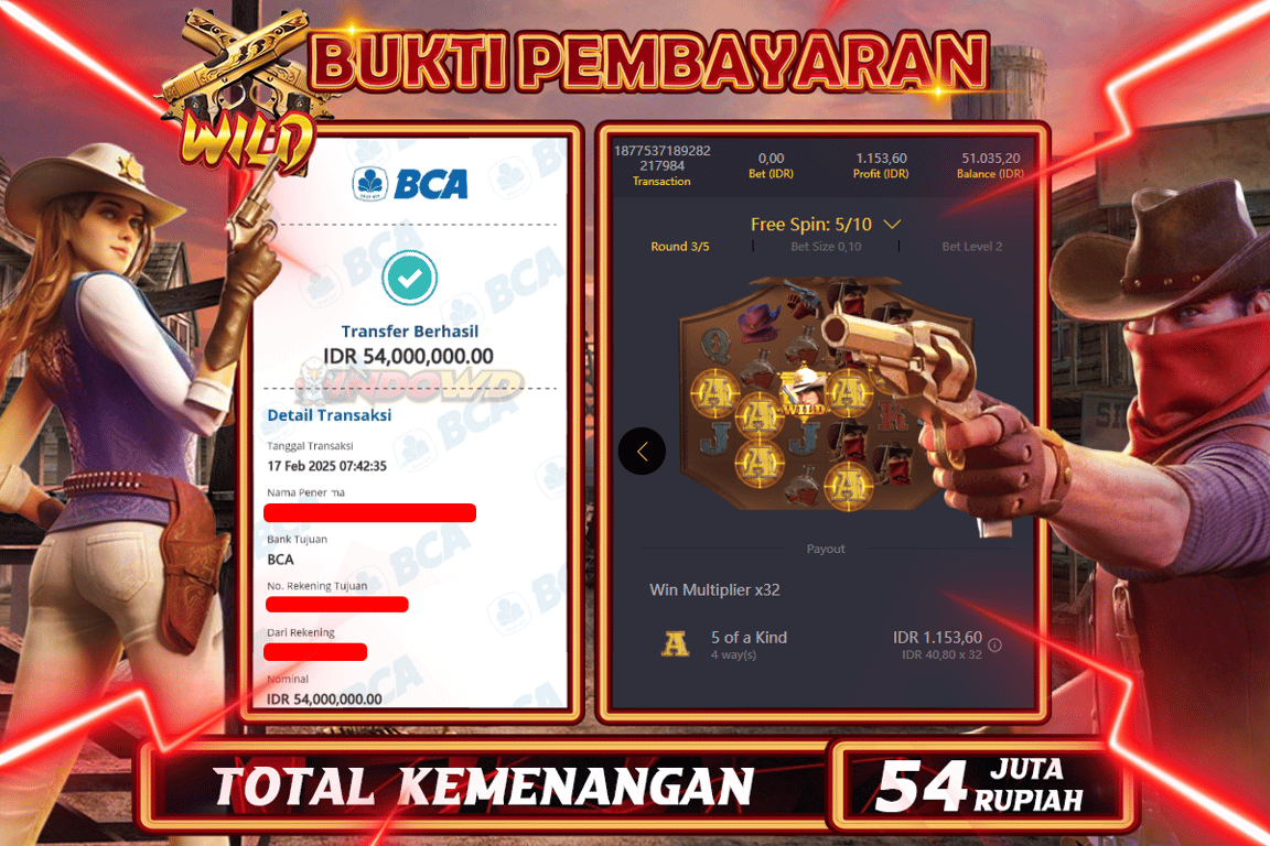 INDOWD JACKPOT SLOT WILD BOUNTY Rp.54.000.000,- LUNAS