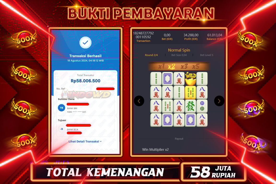 INDOWD JACKPOT SLOT MAHJONG WAYS 2 Rp.58.000.000,- LUNAS