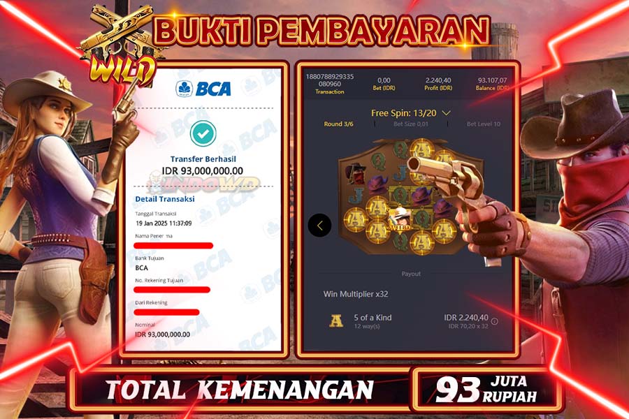 INDOWD JACKPOT SLOT WILD BOUNTY Rp93.000.000,- LUNAS