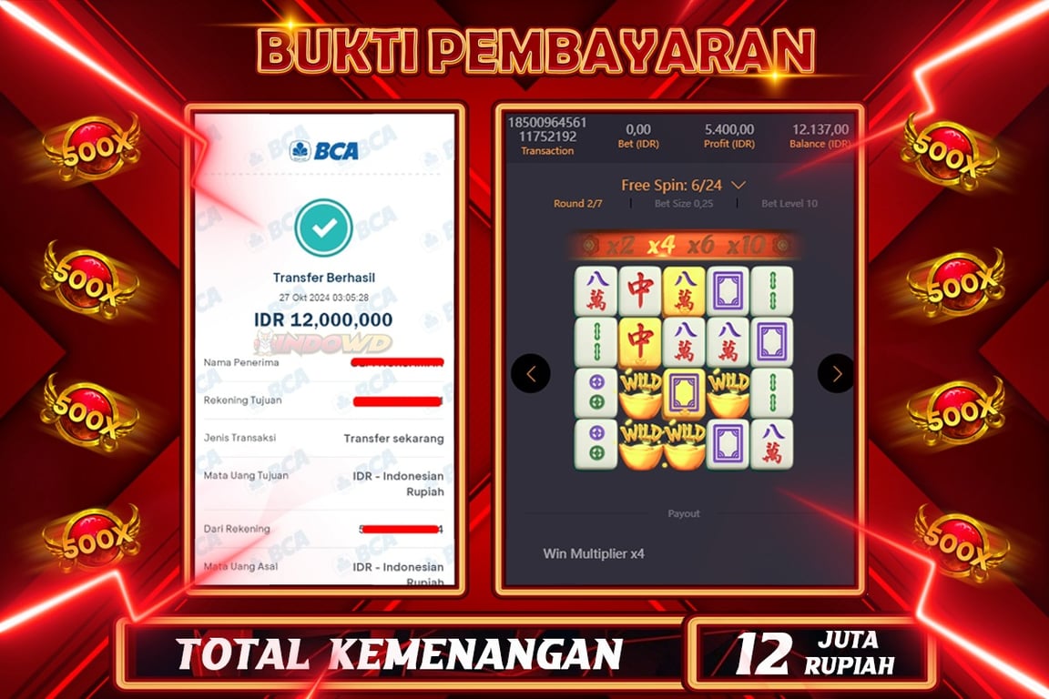 INDOWD JACKPOT SLOT MAHJONG WAYS 2 Rp.12.000.000,- LUNAS