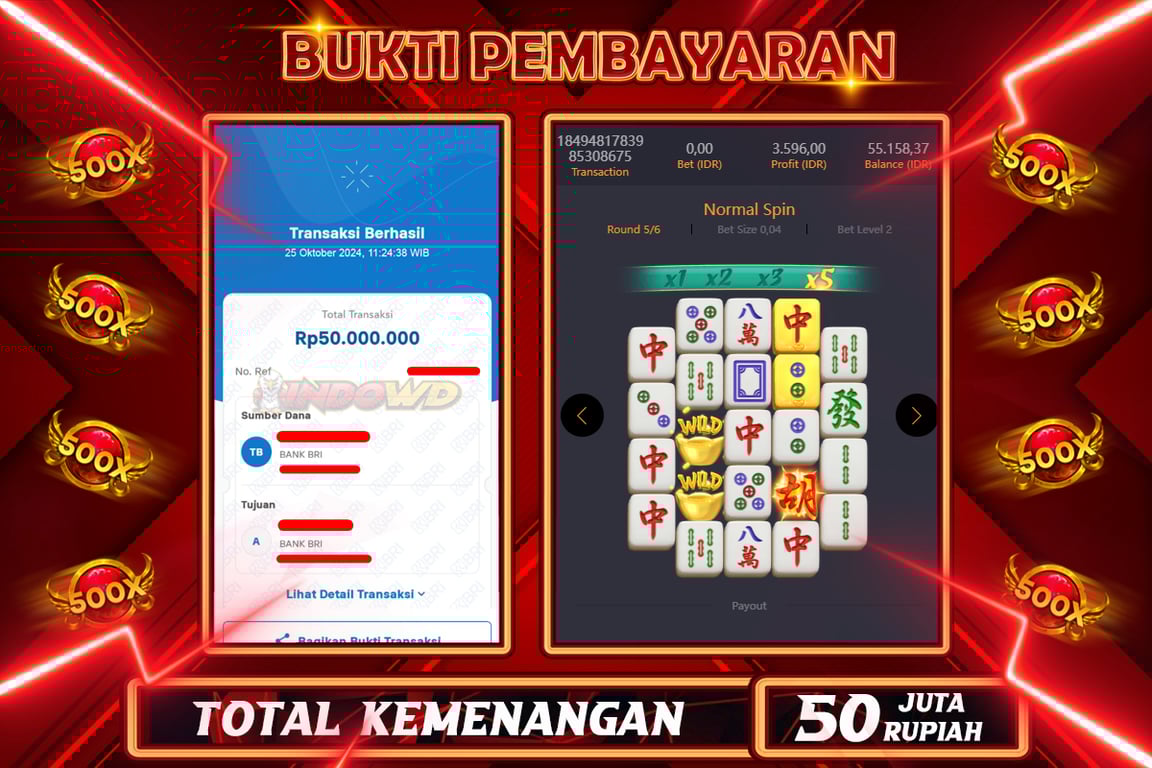 INDOWD JACKPOT SLOT MAHJONG WAYS 2 Rp.50.000.000,- LUNAS