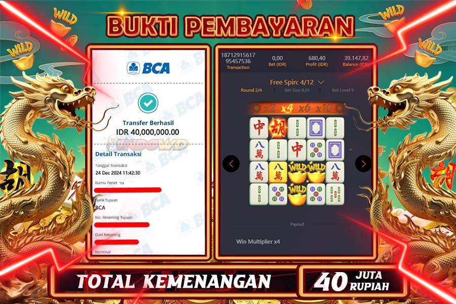 INDOWD JACKPOT LIVE GAMES  SLOT MAHJONG WAYS 2 Rp.40.000.000,- LUNAS