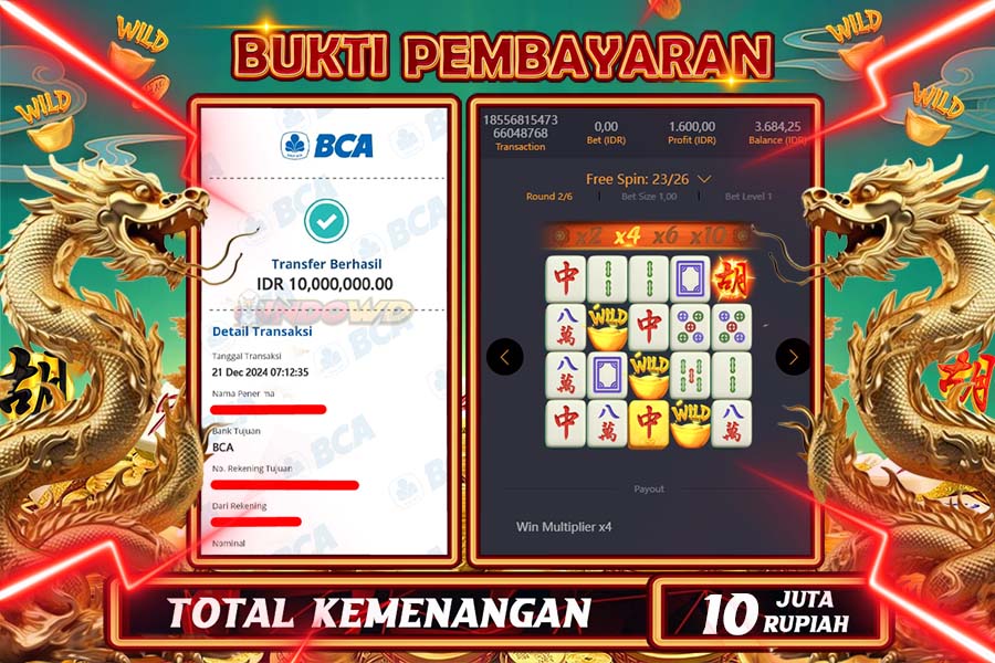 INDOWD JACKPOT LIVE GAMES SLOT MAHJONG WAYS 2 Rp.10.000.000,- LUNAS