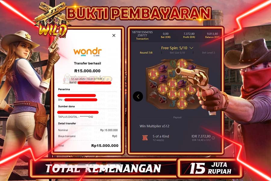 INDOWD JACKPOT SLOT WILD BOUNTY Rp 15.000.000,- LUNAS