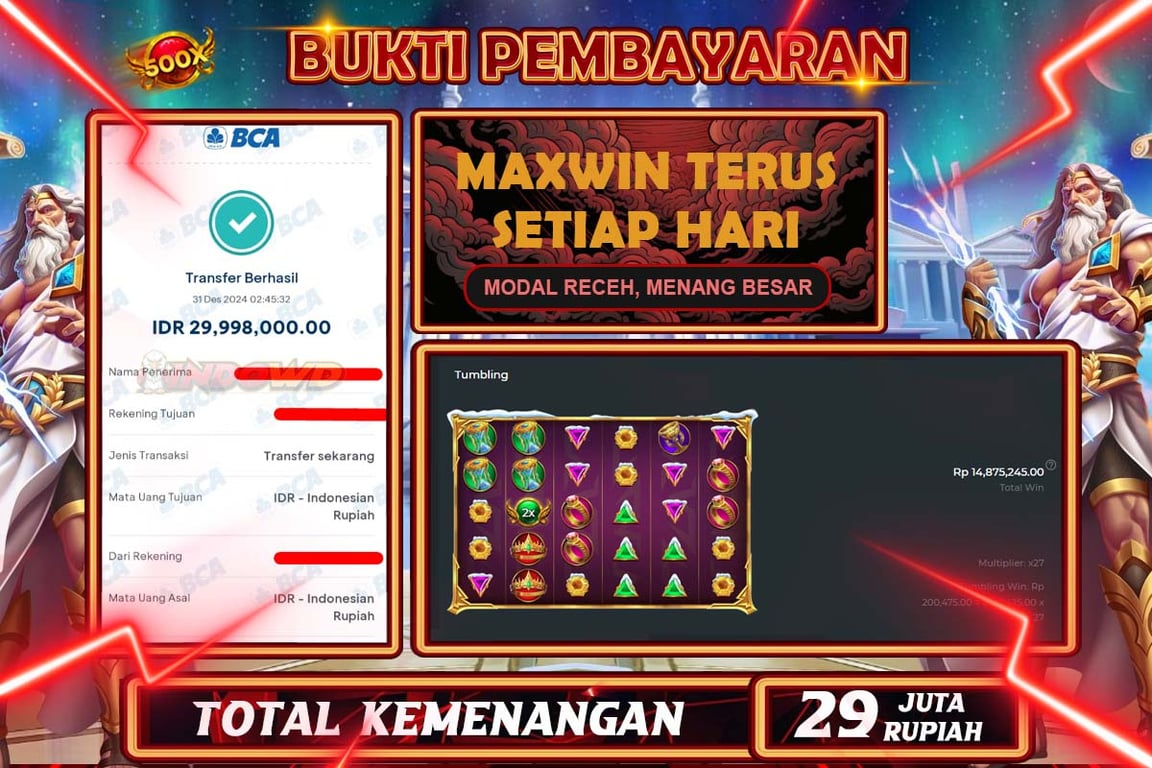 INDOWD JACKPOT SLOT GATES OF OLYMPUS 1000 Rp29.998.000,- LUNAS