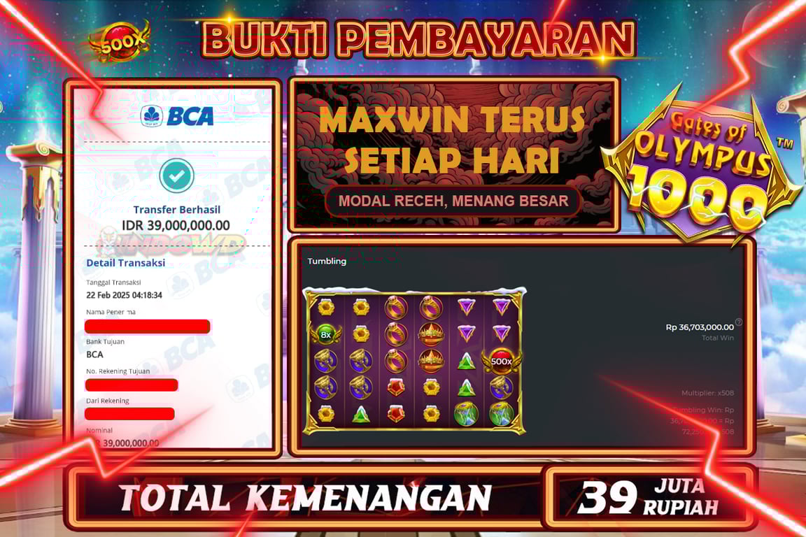 INDOWD JACKPOT SLOT GATES OF OLYMPUS X MAS 1000 Rp39.000.000,- LUNAS