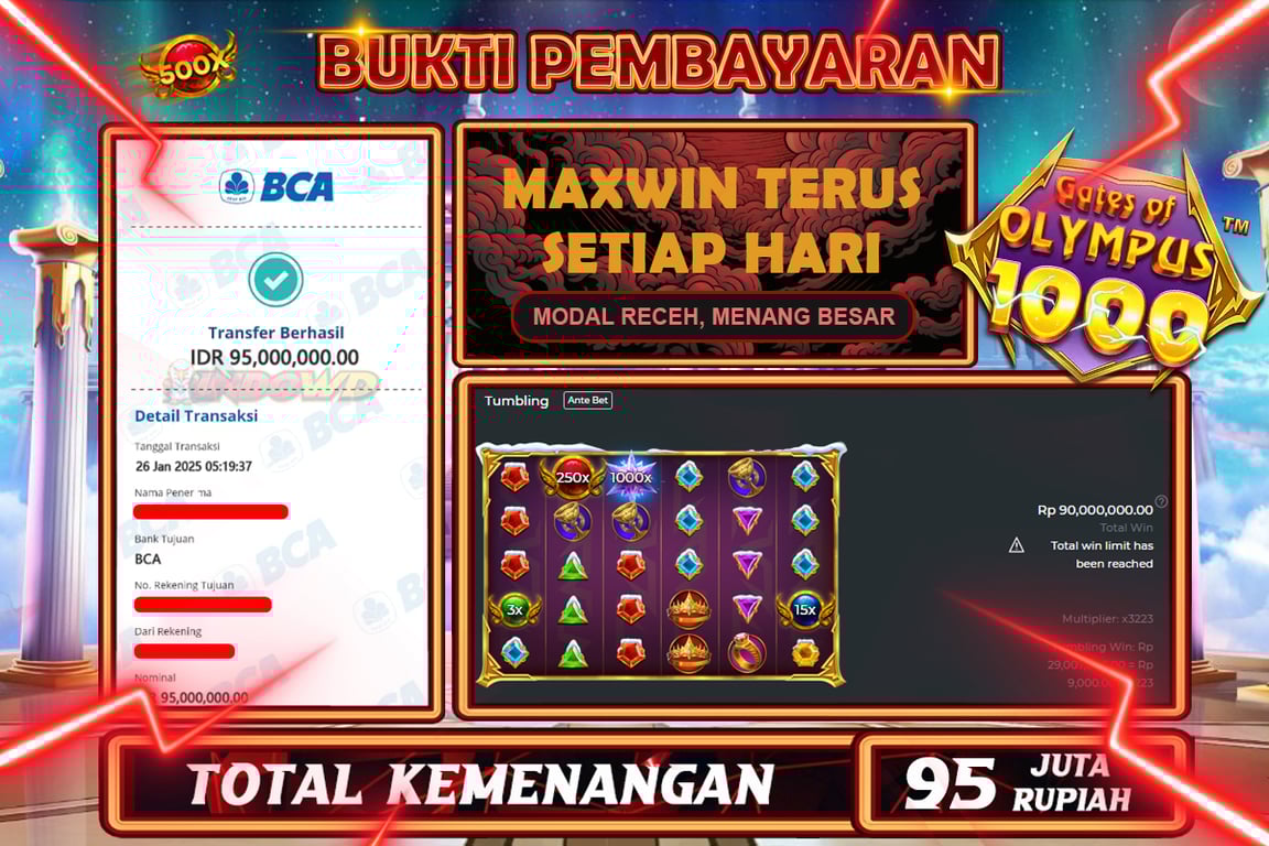 INDOWD JACKPOT SLOT GATOT OF OLYMPUS X MAS Rp95.000.000,- LUNAS