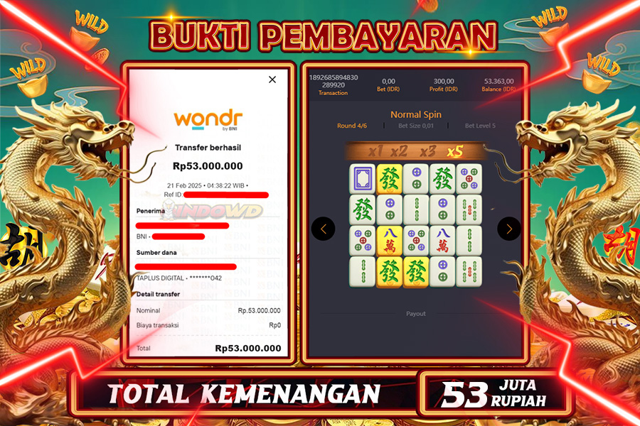 INDOWD JACKPOT SLOT MAHJONG WAYS 2 Rp53.000.000,- LUNAS