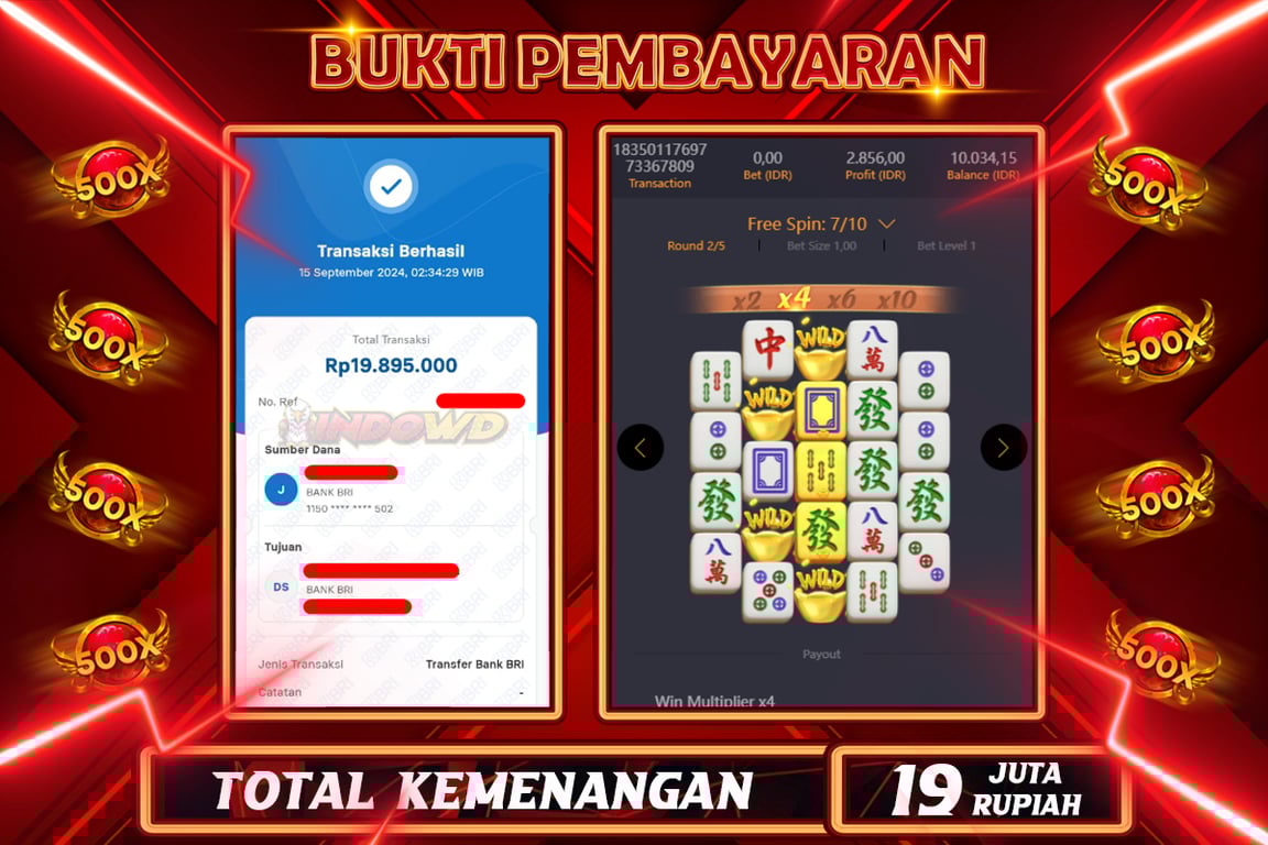 INDOWD JACKPOT SLOT MAHJONG WAYS 2 Rp.19.895.000,- LUNAS