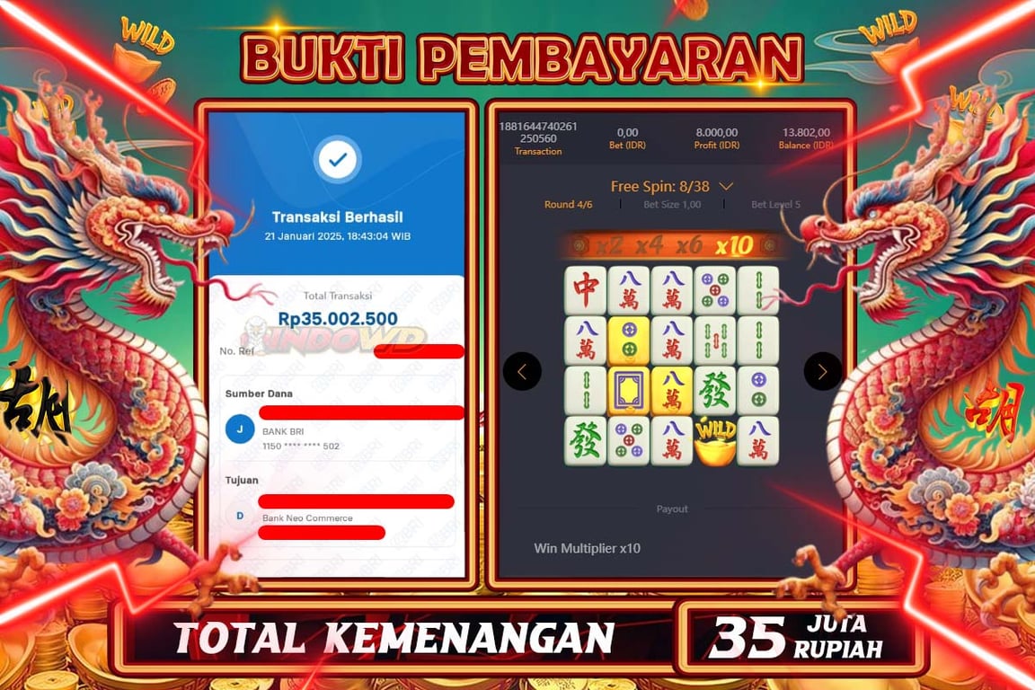 INDOWD JACKPOT SLOT MAHJONG WAYS 2 Rp35.002.500,- LUNAS