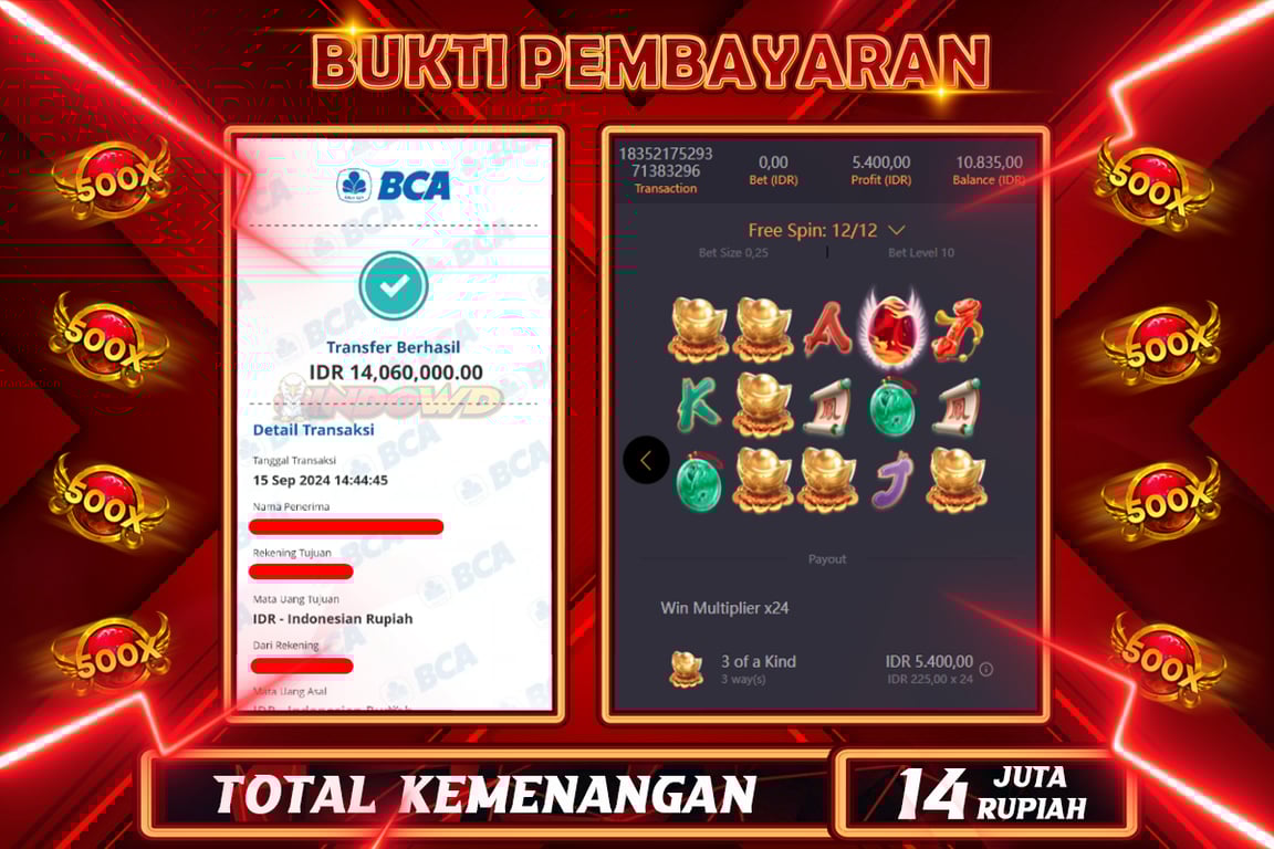 INDOWD JACKPOT SLOT PHOENIX RISES Rp.14.060.000,- LUNAS