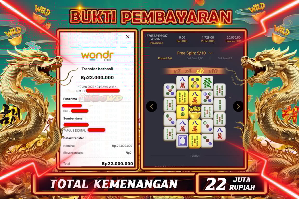 INDOWD JACKPOT SLOT MAHJONG WAYS 2 Rp 22.000.000,- LUNAS