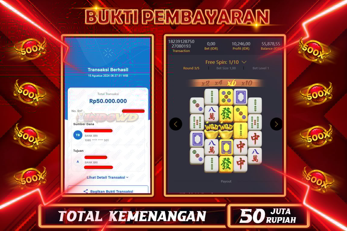 INDOWD JACKPOT SLOT MAHJONG WAYS 2 Rp.50.000.000,- LUNAS