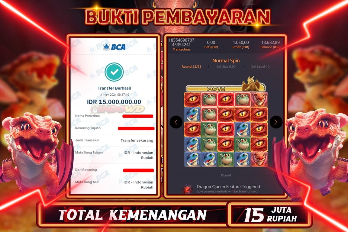 INDOWD JACKPOT SLOT DRAGON HATCH 2 Rp.15.000.000,- LUNAS