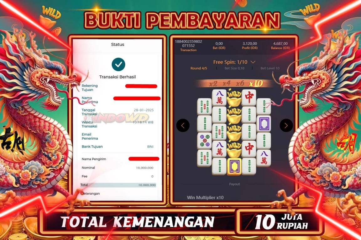 INDOWD JACKPOT SLOT MAHJONG WAYS 2 Rp10.000.000,- LUNAS