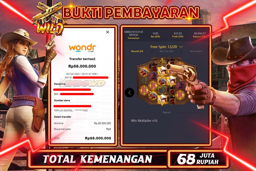 INDOWD JACKPOT SLO WILD BOUNTY Rp68.000.000,- LUNAS