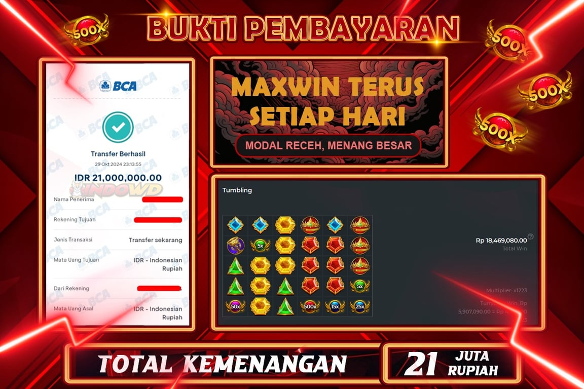 INDOWD JACKPOT SLOT GATES OF OLYMPUS 1000 Rp.21.000.000,- LUNAS