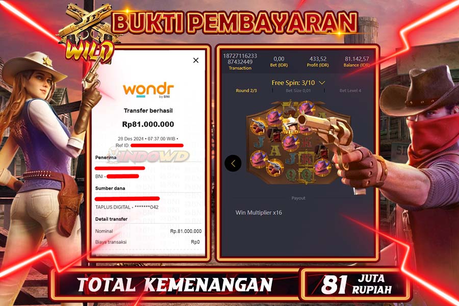 INDOWD JACKPOT SLOT WILD BOUNTY Rp81.000.000,- LUNAS
