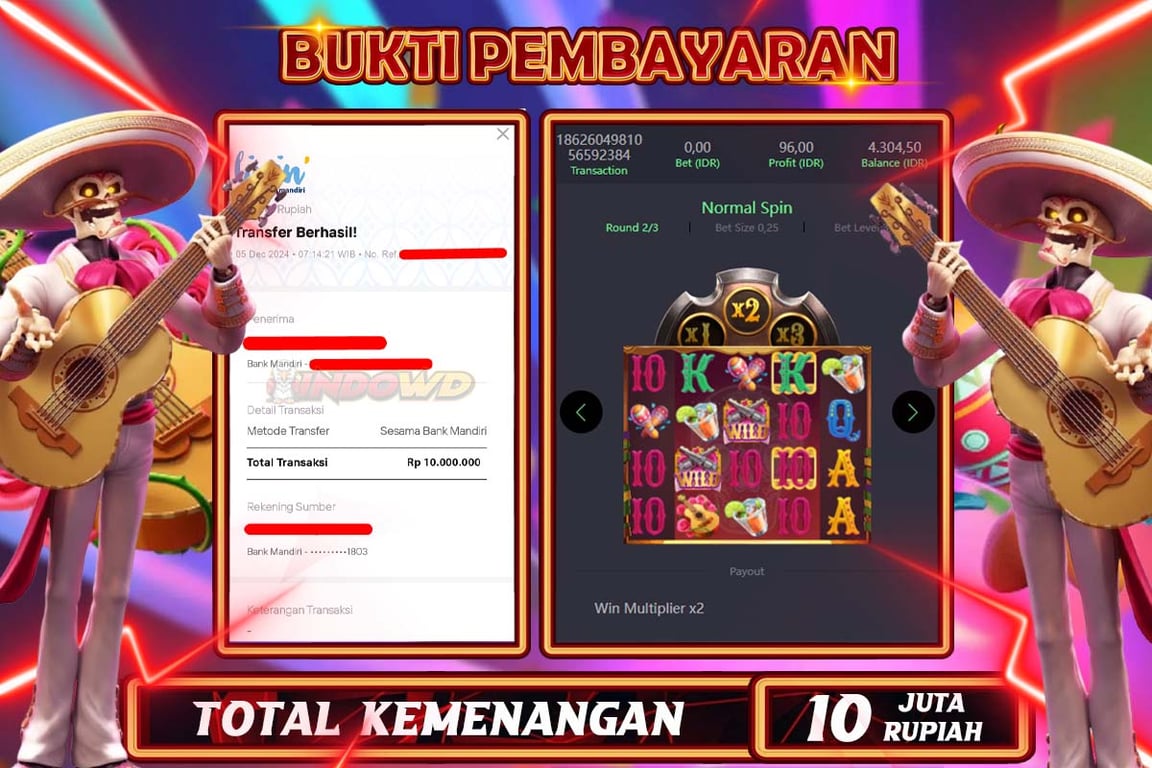 INDOWD JACKPOT SLOT WILD BANDITO Rp.10.000.000,- LUNAS