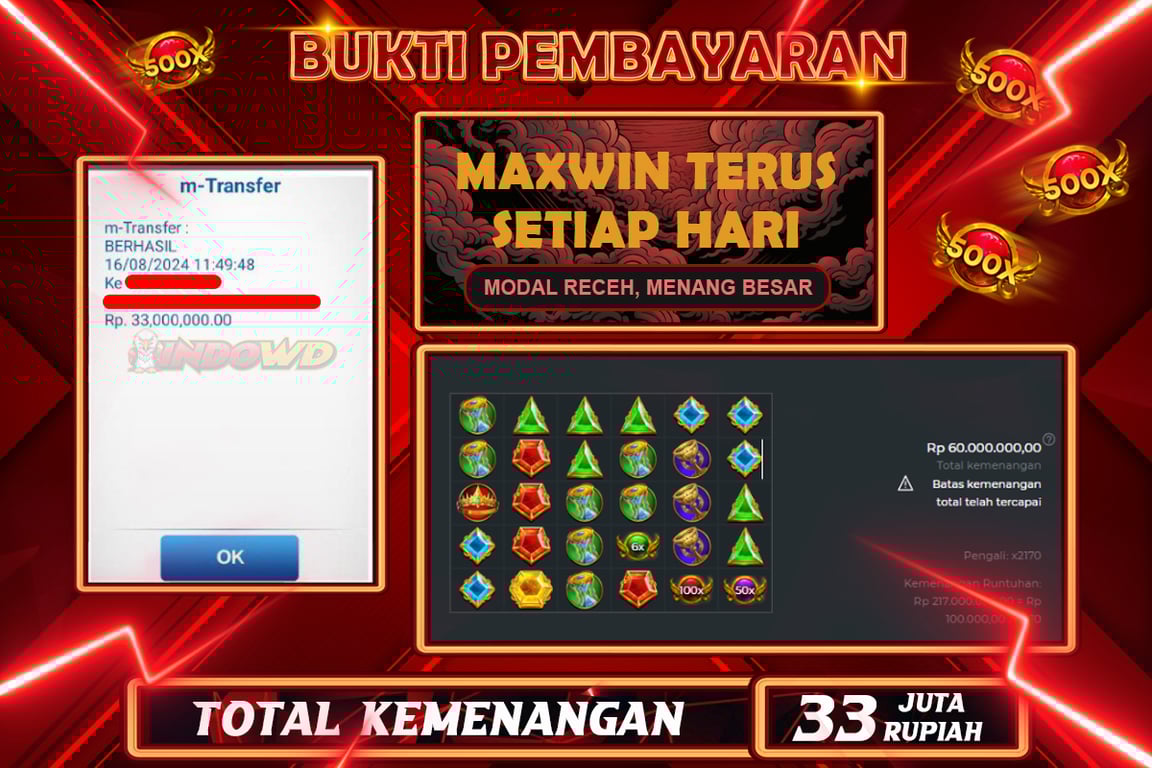 INDOWD JACKPOT SLOT GATES OF OLYMPUS 1000 Rp.33.000.000,- LUNAS