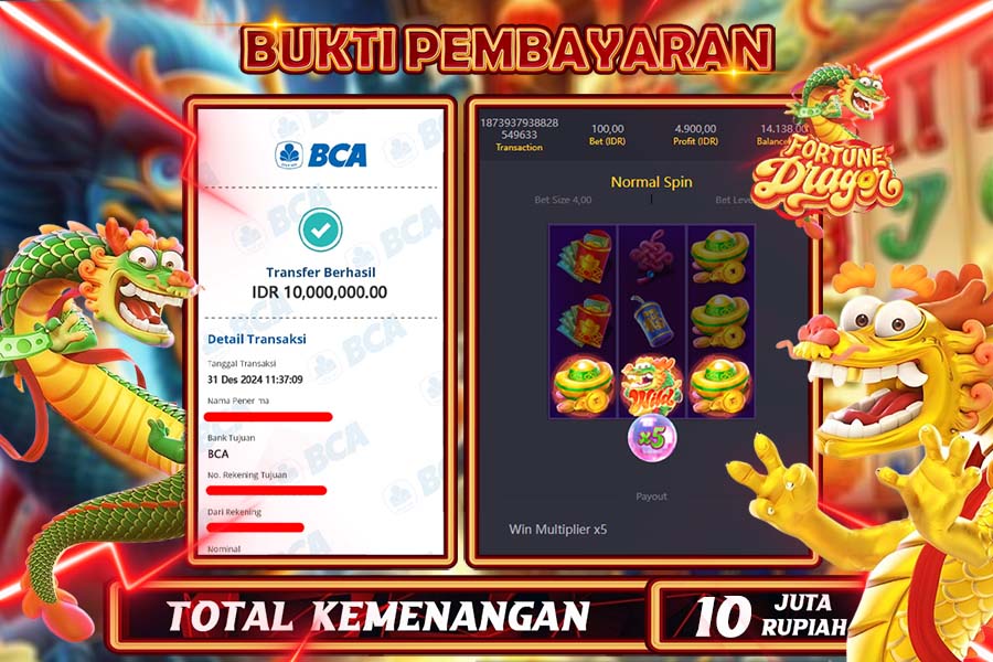 INDOWD JACKPOT SLOT DRAGON FORTUNE  Rp10.000.000,- LUNAS