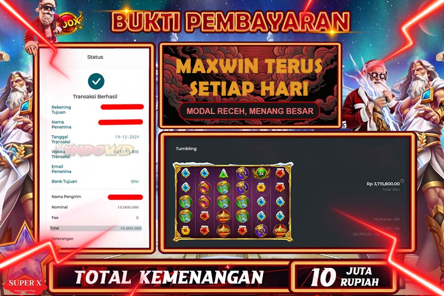 INDOWD JACKPOT LIVE GAMES  SLOT GATES OF OLYMPUS CHRISTMAS Rp.10.000.000,- LUNAS