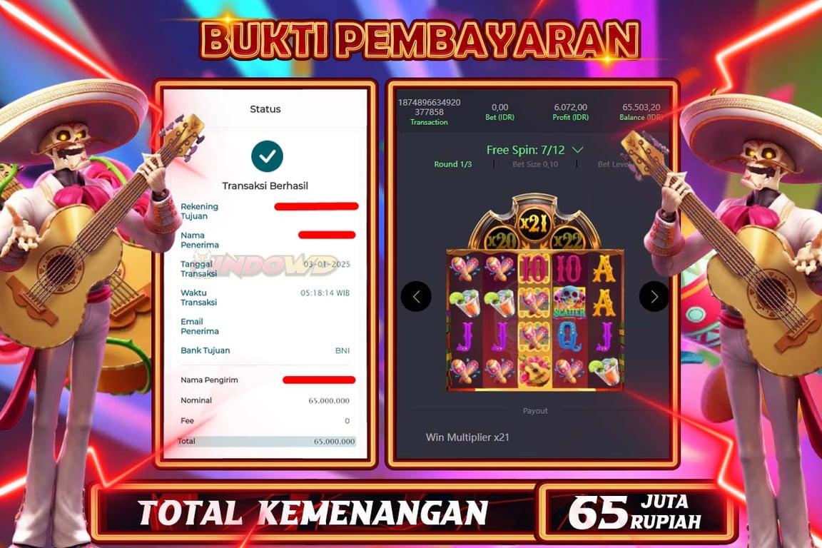 INDOWD JACKPOT SLOT WOLD BANDITO Rp.65.000.000,- LUNAS