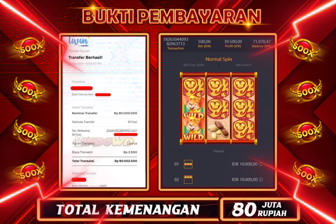 INDOWD JACKPOT SLOT FORTUNE MOUSE Rp.80.000.000,- LUNAS