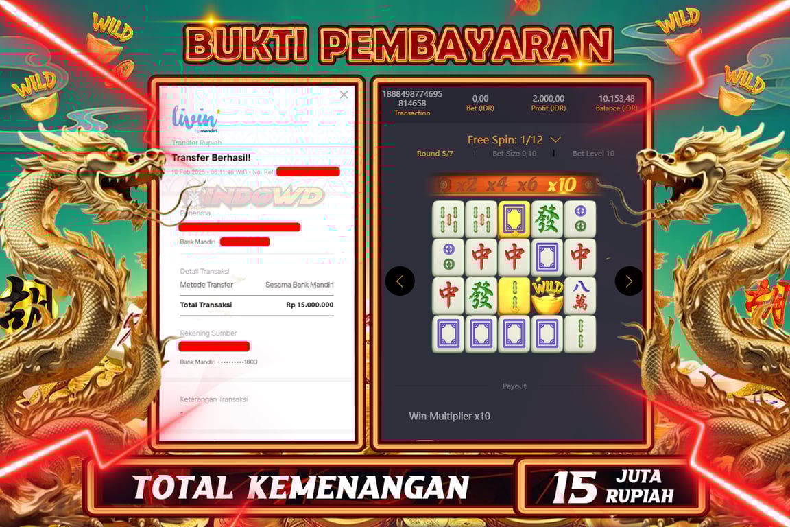 INDOWD JACKPOT SLOT MAHJONG WAYS 2 Rp15.000.000,- LUNAS