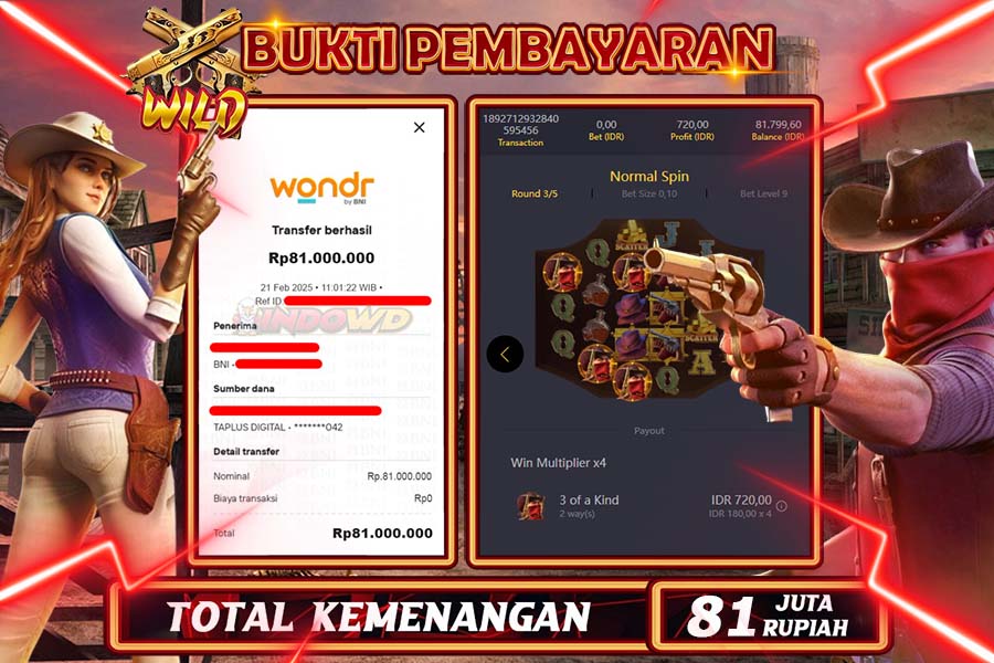 INDOWD JACKPOT SLOT WILD BOUNTY Rp81.000.000,- LUNAS