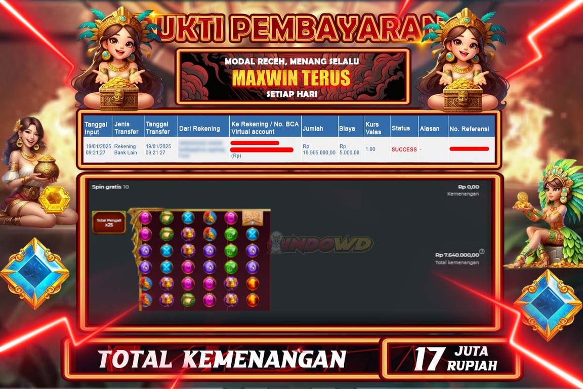 INDOWD JACKPOT SLOT TREASURES OF AZTEC Rp17.000.000,- LUNAS