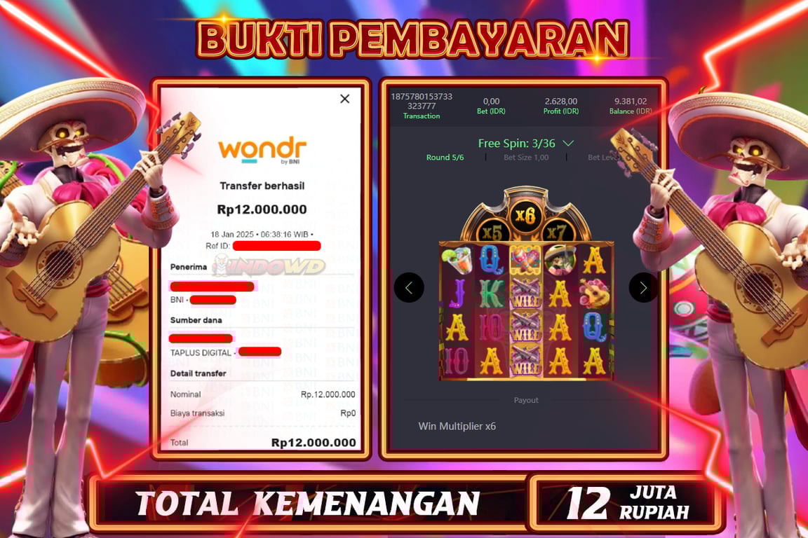 INDOWD JACKPOT SLOT WILD BANDITO Rp12.000.000,- LUNAS
