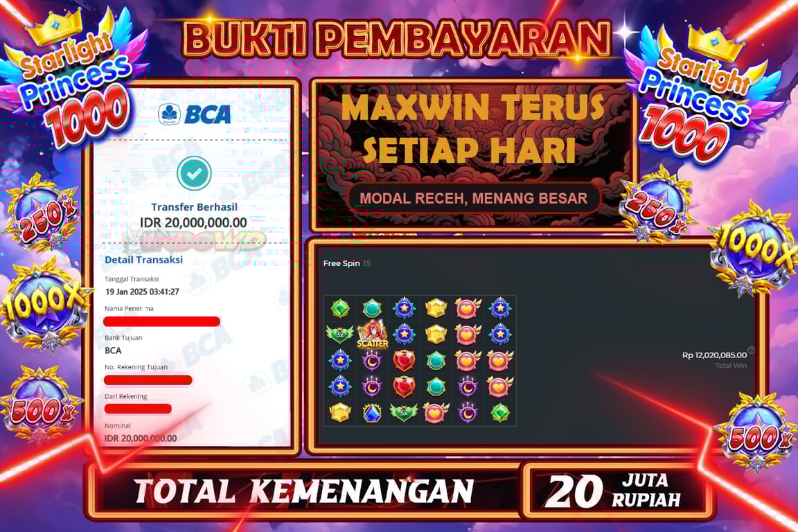 INDOWD JACKPOT SLOT STARLIGHT PRINCES 1000 Rp20.000.000,- LUNAS