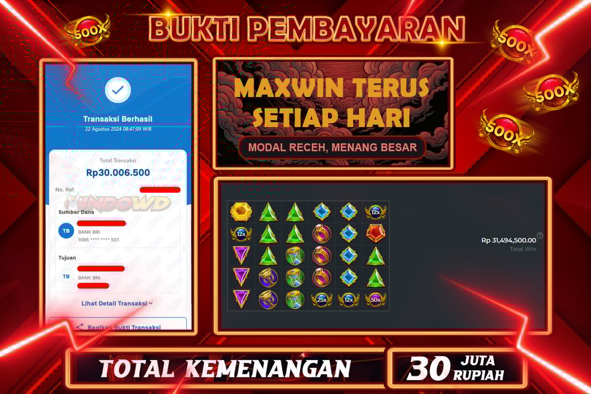 INDOWD JACKPOT SLOT GATES OF OLYMPUS 1000 Rp.30.000.000,- LUNAS