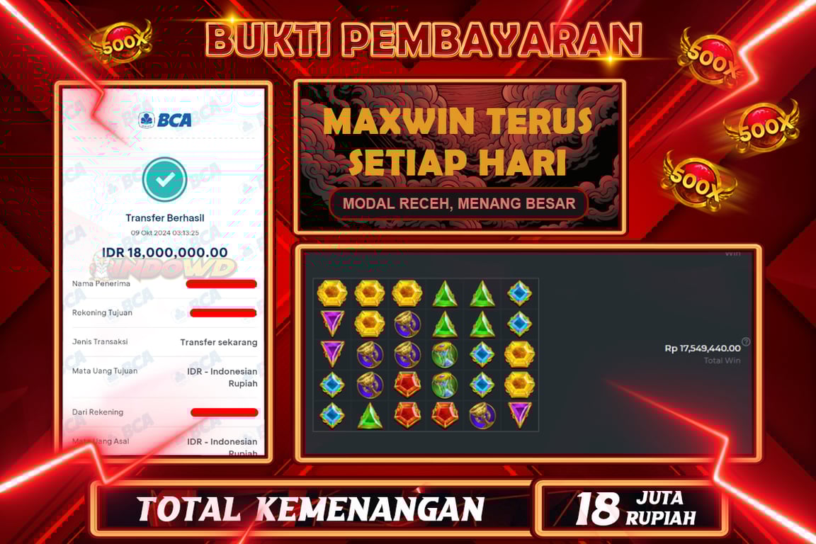 INDOWD JACKPOT SLOT GATES OF OLYMPUS 1000 Rp.18.000.000,- LUNAS