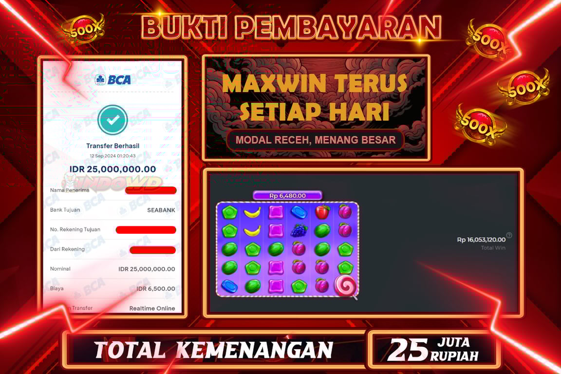 INDOWD JACKPOT SLOT SWEET BONANZA 1000 Rp.25.000.000,- LUNAS