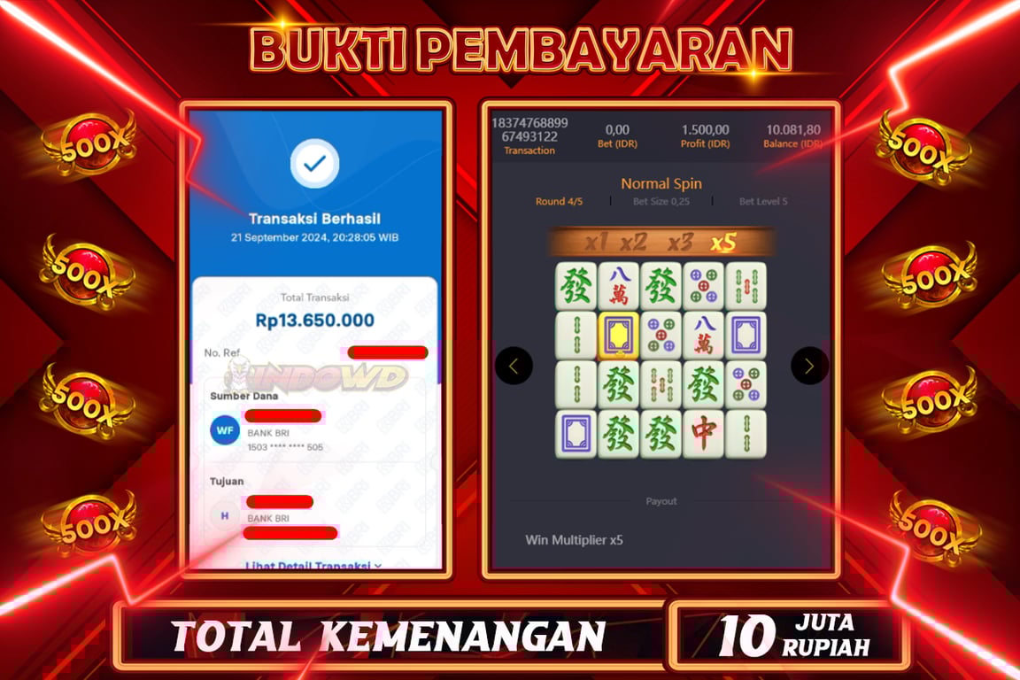 INDOWD JACKPOT SLOT MAHJONG WAYS 2 Rp.13.650.000,- LUNAS